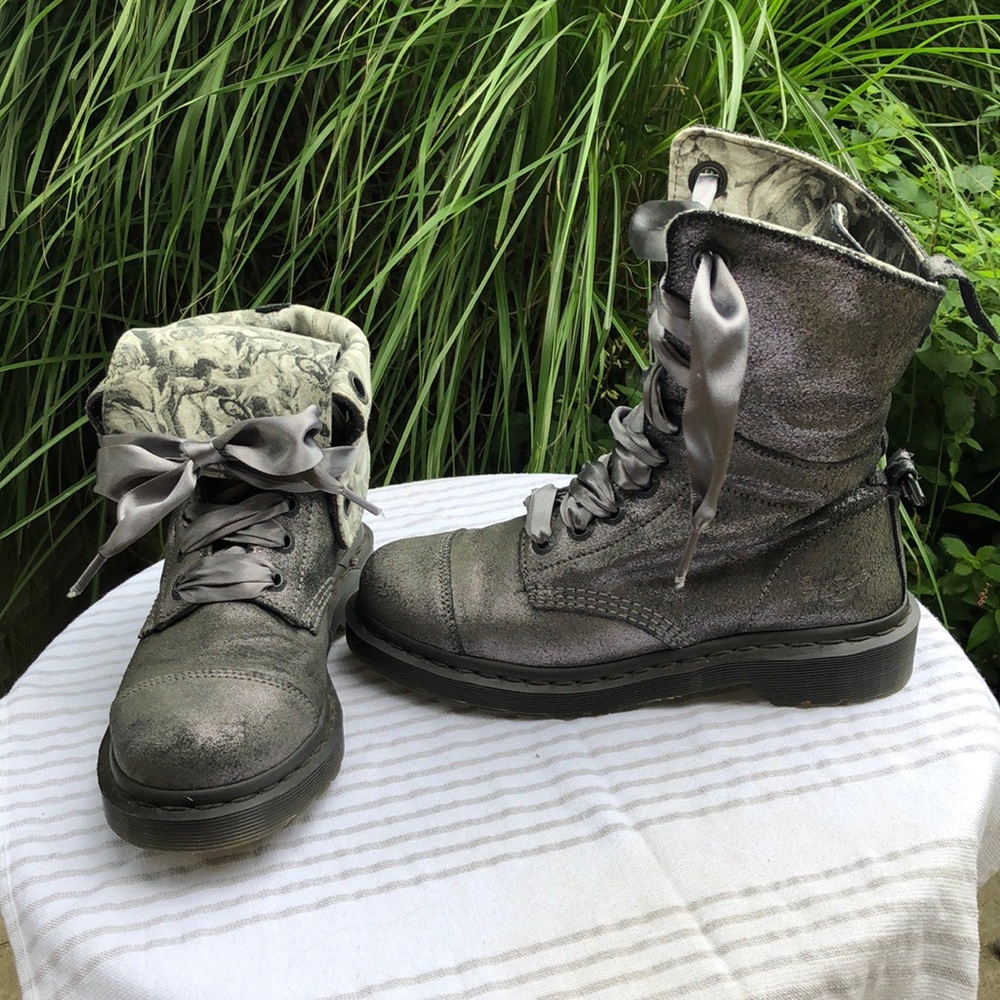 Dr. Martens Aimilie Pewter Metallic Boots